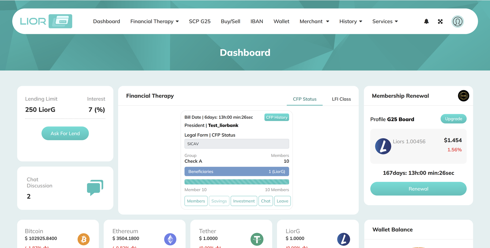 Liorbank Dashboard